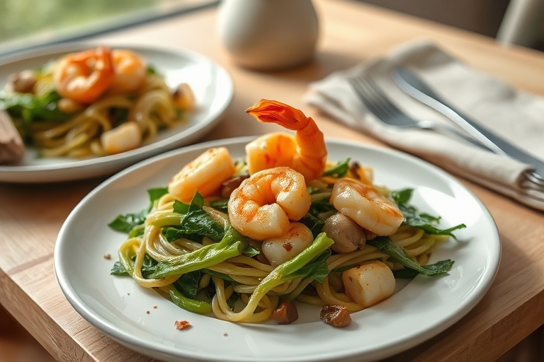 Garnalen roerbak met paksoi