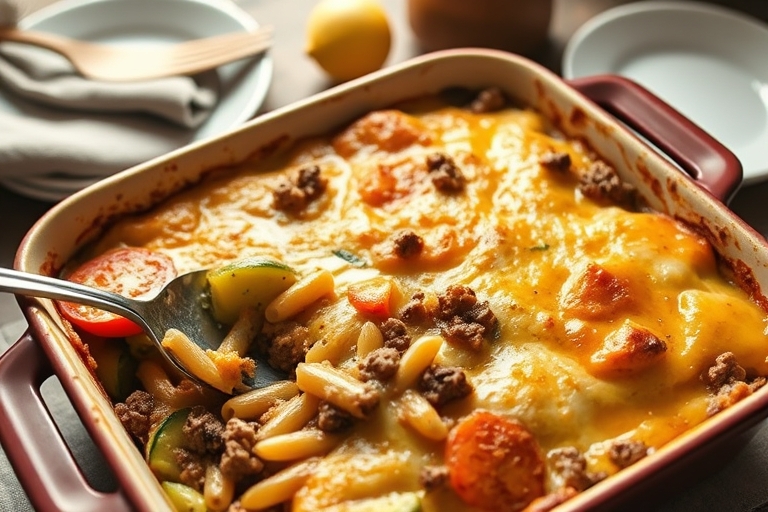 Ovenschotel met gehakt en pasta