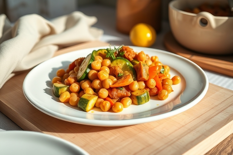 Groentetajine met kikkererwten