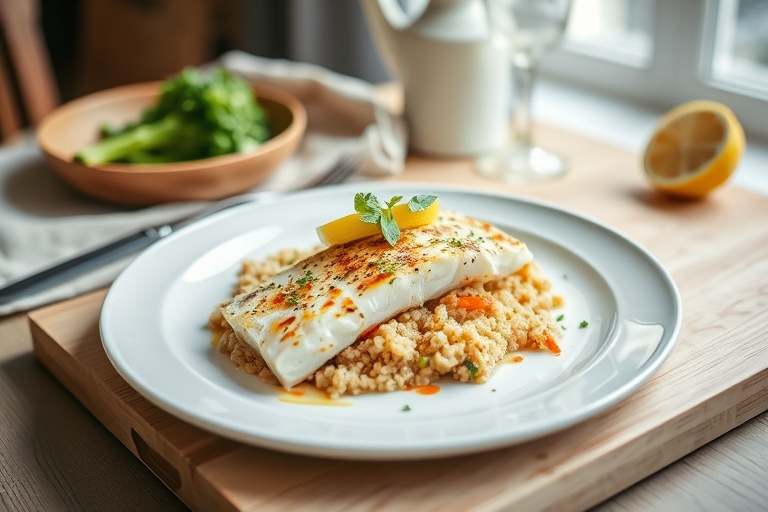 Krokante kabeljauw met limoensalsa