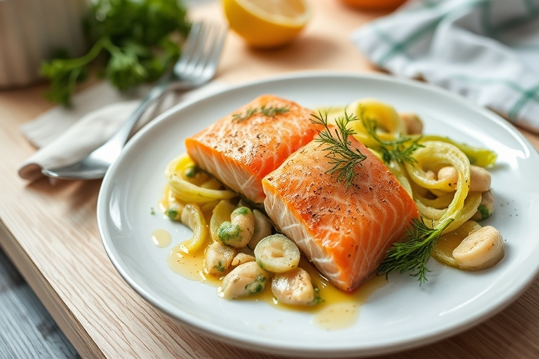Zalm met dille en romanesco