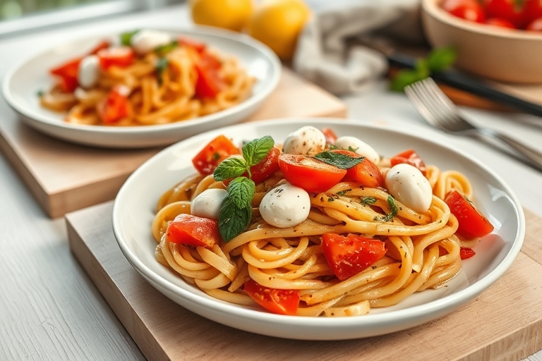 Pastasalade met mozzarella
