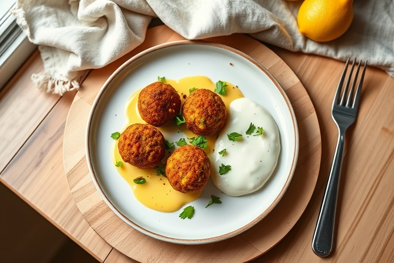 Pittige falafel met yoghurtsaus