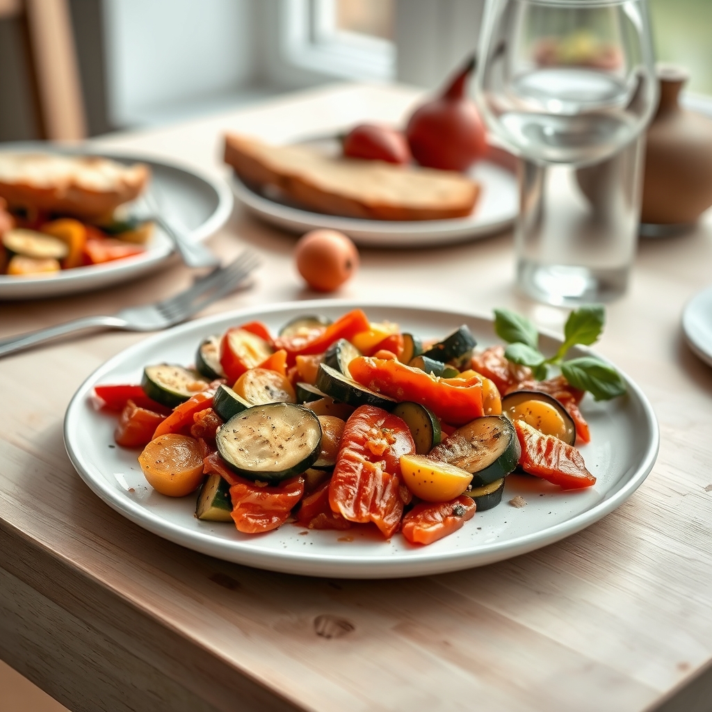 Ratatouille met volkorenstokbrood