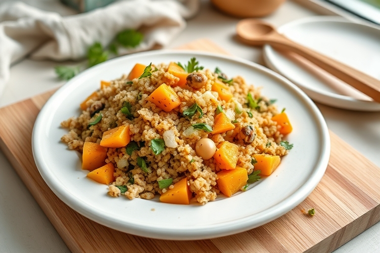 Tabouleh met pompoen & tahin