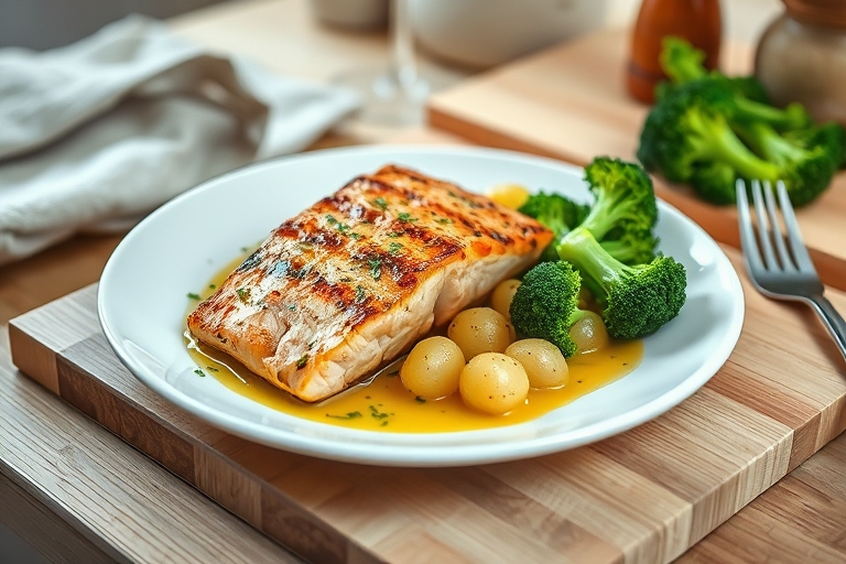 Gegrilde zalm met dille en citroen