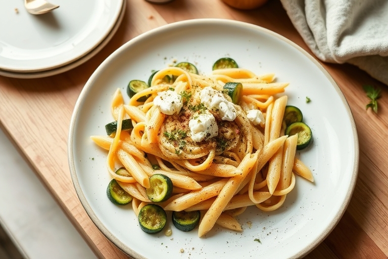 Penne met courgettesaus