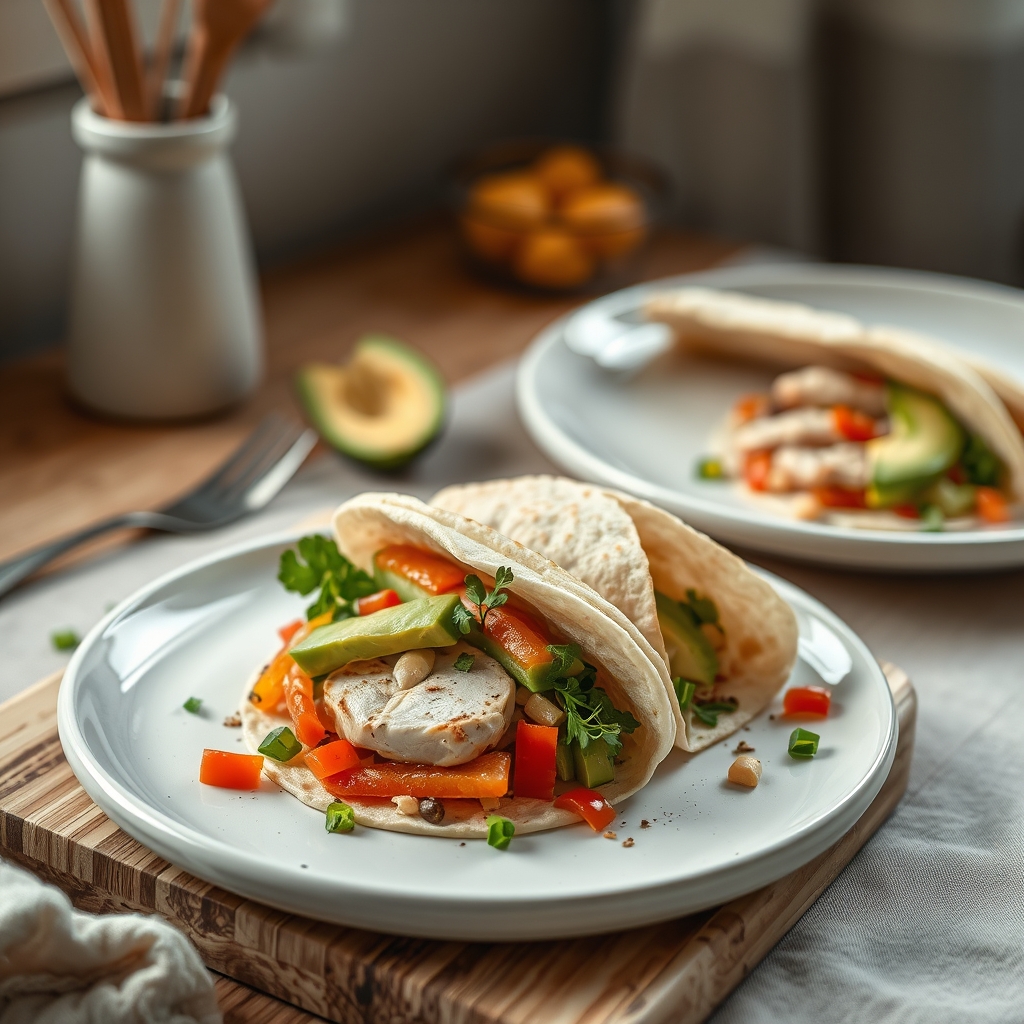 Kipwraps met paprika & avocado