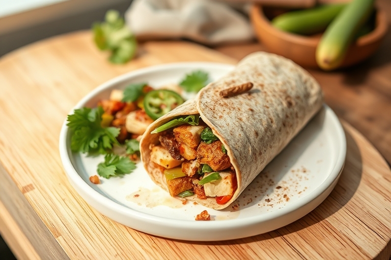 Wraps met tempeh en tahini