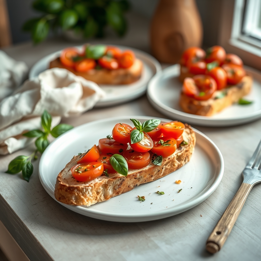 Bruschetta met tomaat en basilicum