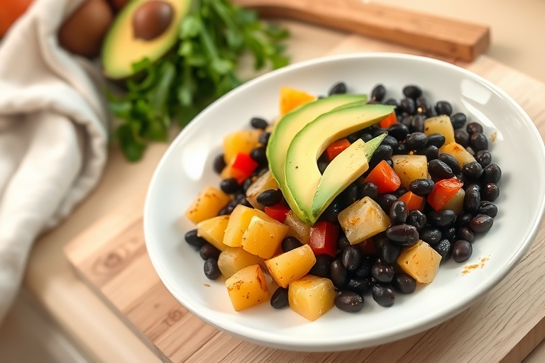 Zoete-aardappel bowl vegan