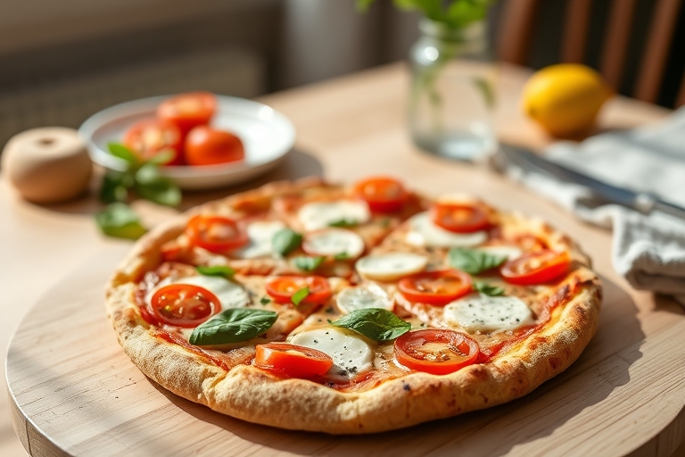 Pizza Margherita met prosciutto