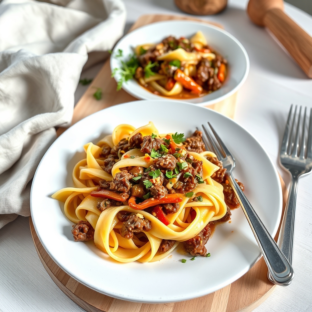 Papardelle met runderragu