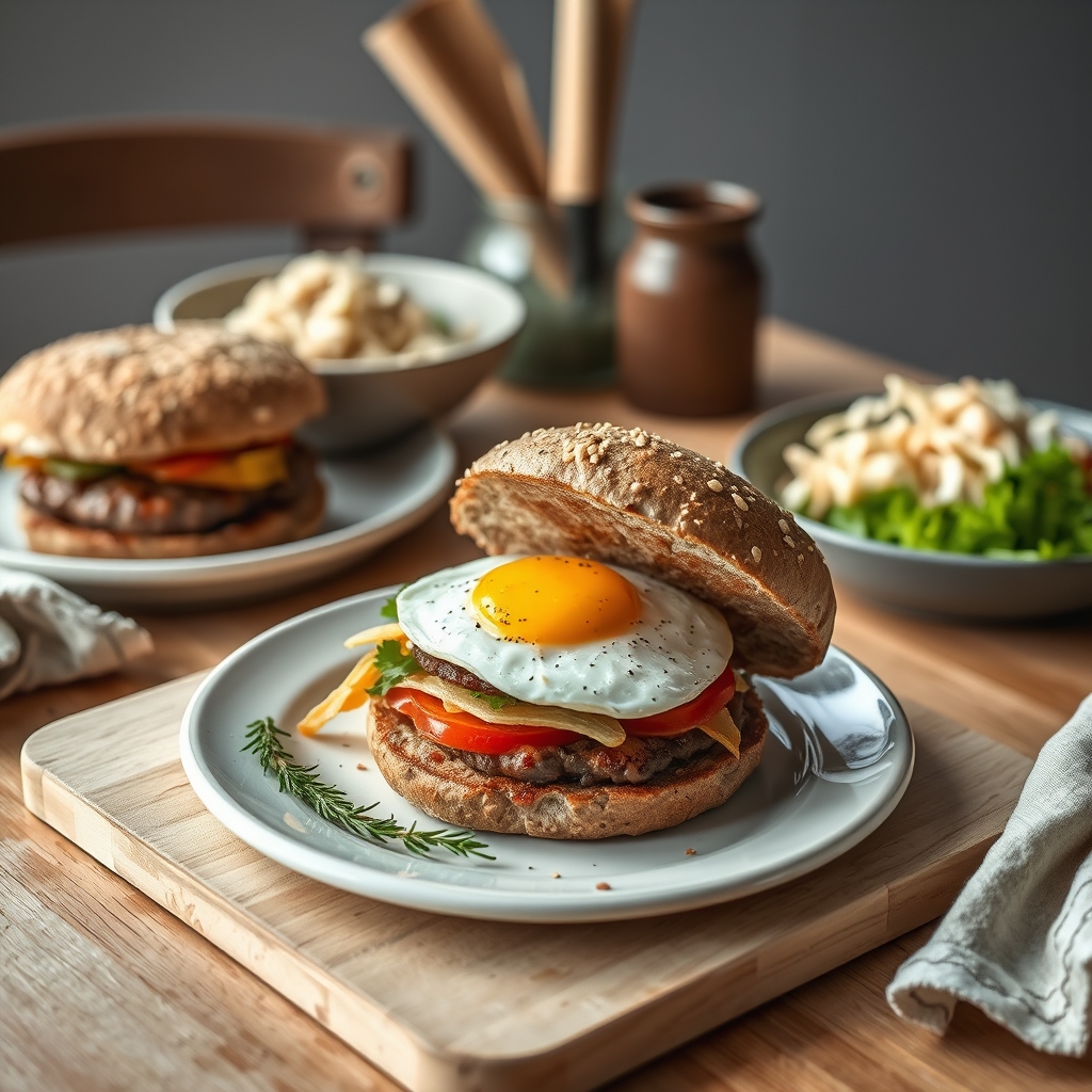 Hamburger met coleslaw