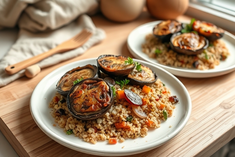 Gevulde portobello’s met bulgur