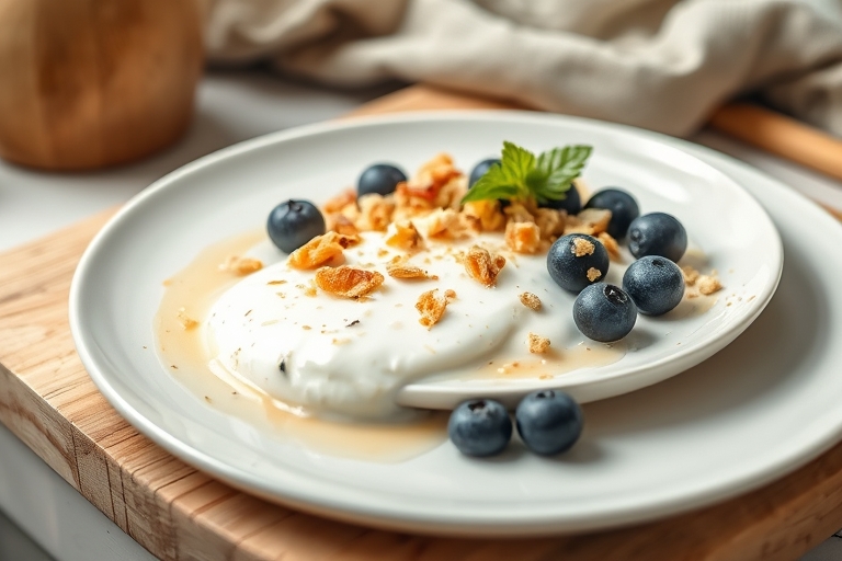 Yoghurt met honing en crunch
