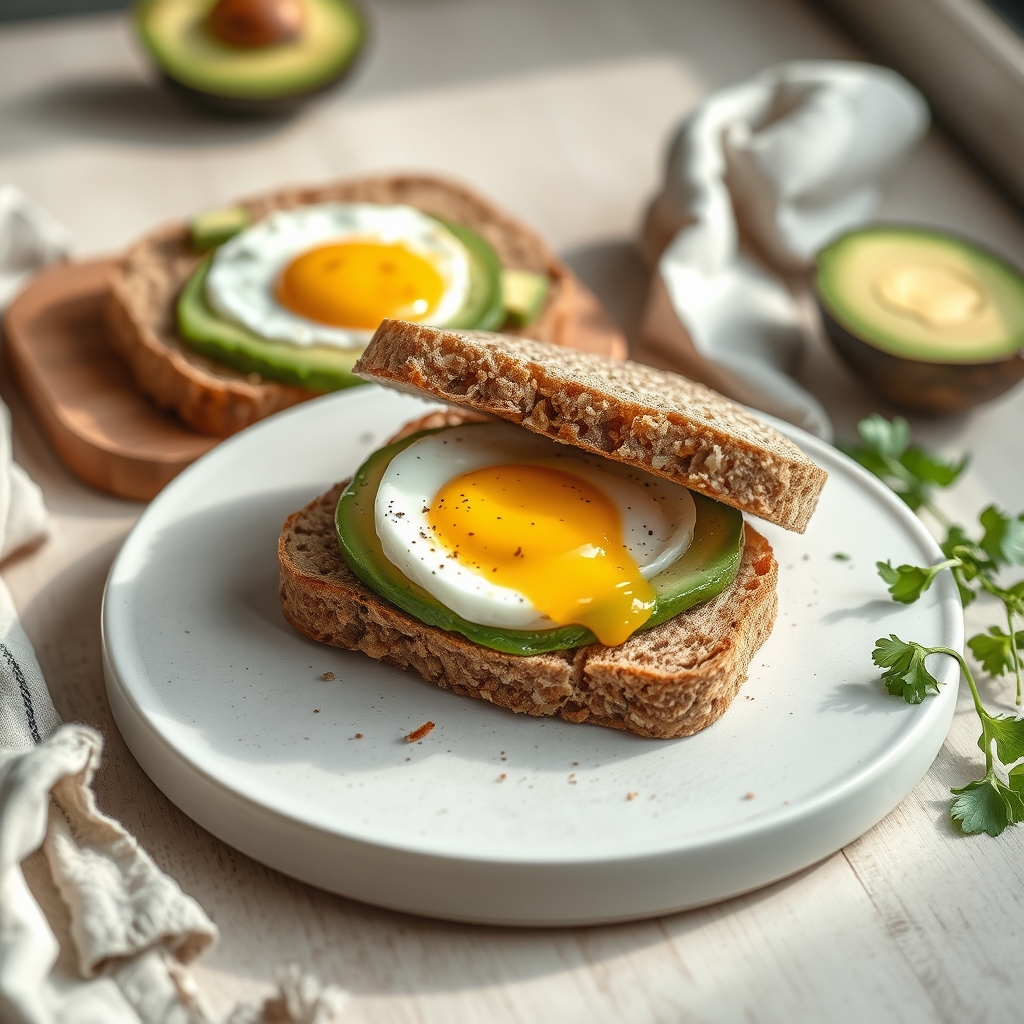 Avocado & ei op brood