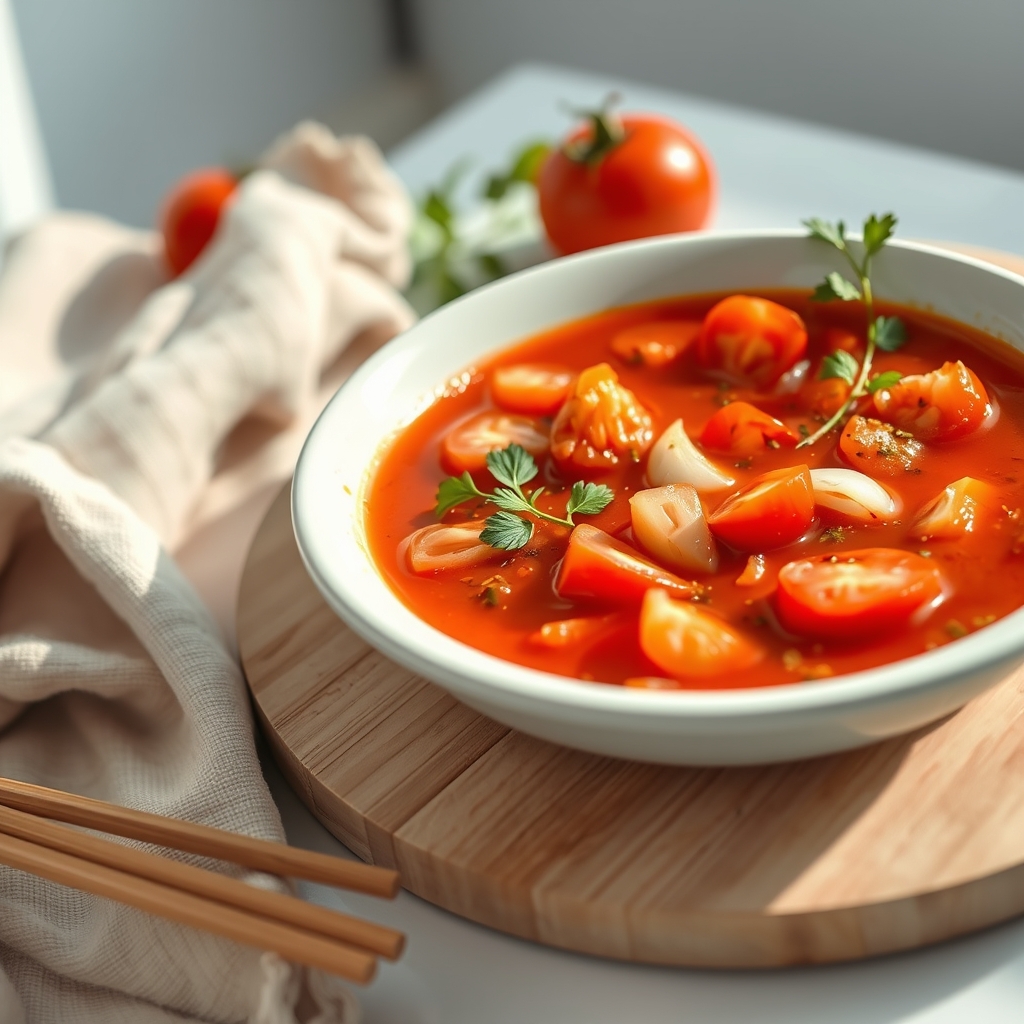 Tomatensoep met speltbrood