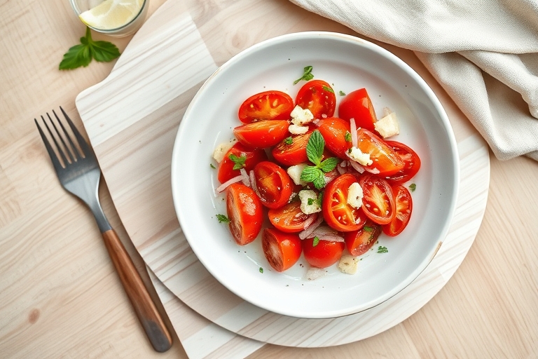 Geitenkaas-tomaat salade