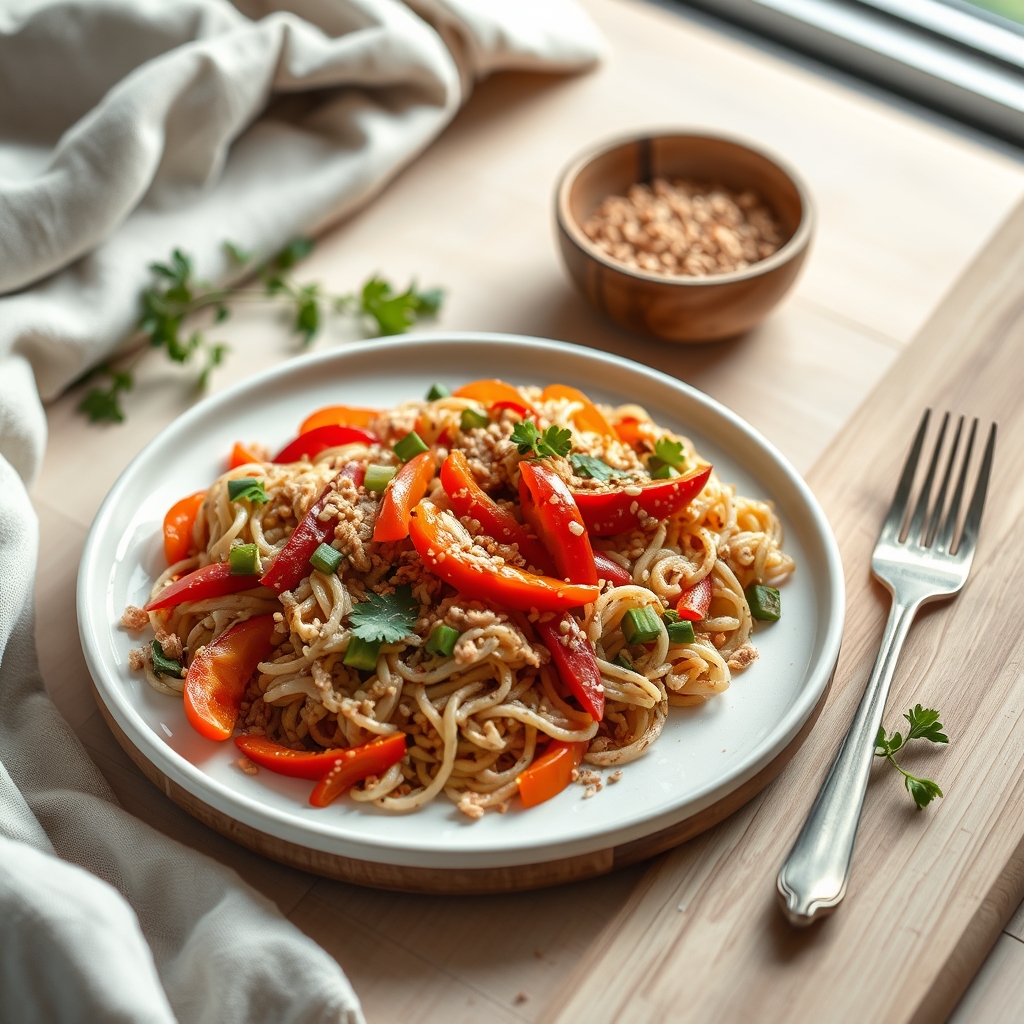 Noedels met teriyaki groenten