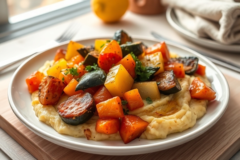 Ratatouille met aardappelpuree