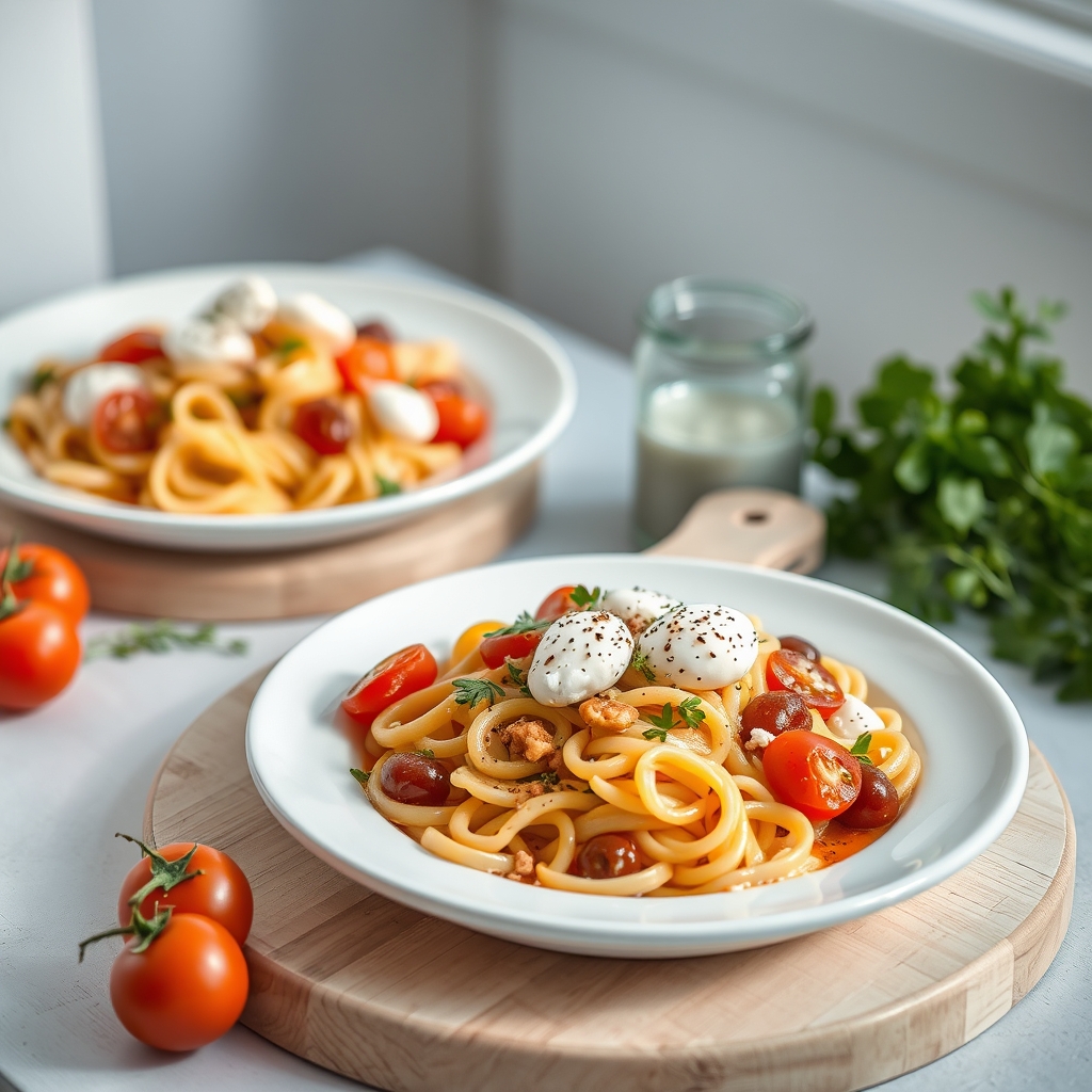 Pastasalade met mozzarella