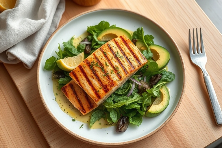 Gegrilde zalm salade
