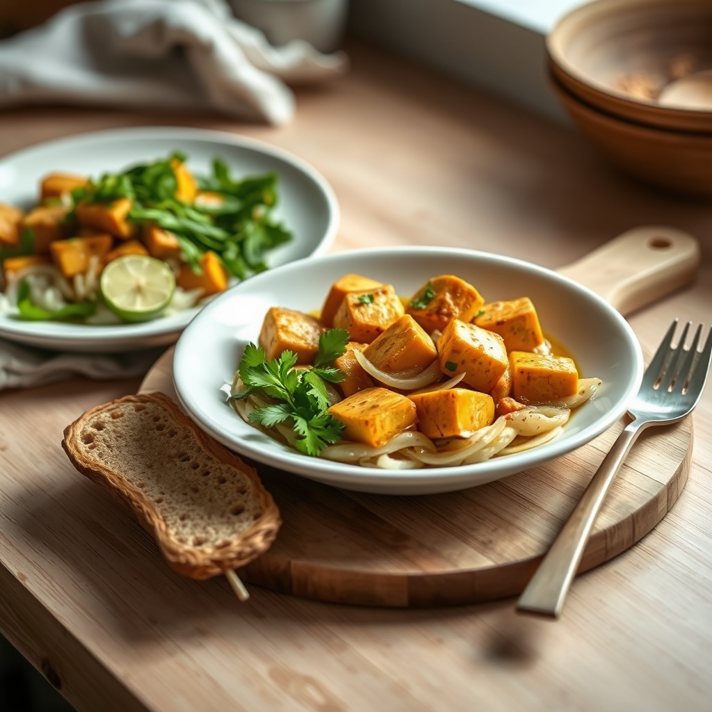 Groene curry met tofu