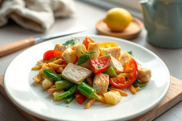 Noedelsalade met kip