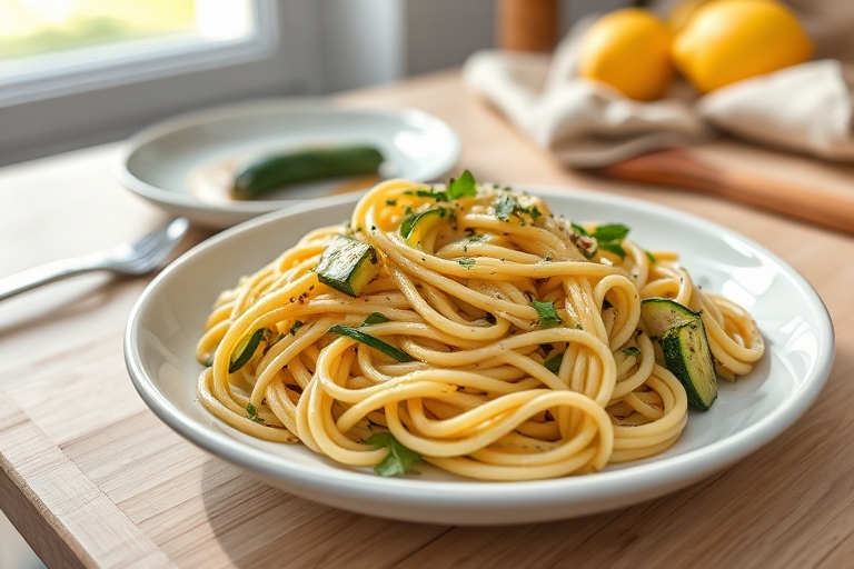 Romige pasta met courgette