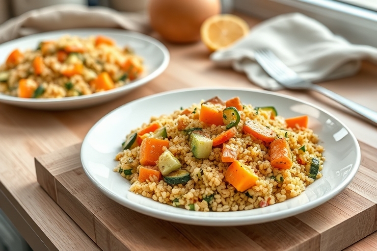 Couscous met groenten en kikkererwten