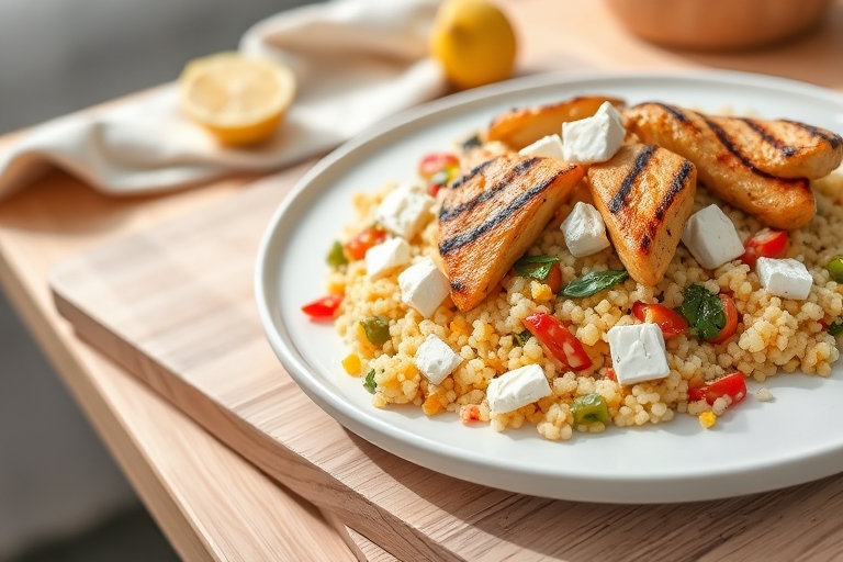 Couscous met kip en feta